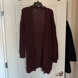 Express Cardigan burgundy. Size M